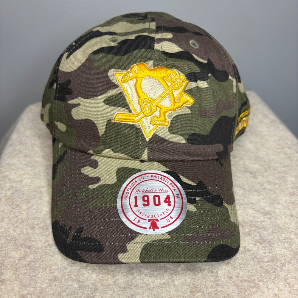 Mitchell & Ness Pittsburgh Penguins Camo Hat NHL Adjustable Unstructured Cap
